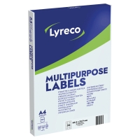 Lyreco univerzális lekerekített címke, 63,5 x 33,9 mm, 24 címke/ív