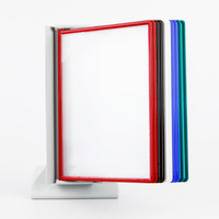 Flip Display System / Price List Holder / Desktop Flip Display Stand "QuickLoad" | 2x each of red, blue, green, white and black 10