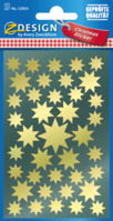 Weihnachtssticker, Glanzpapier, Sterne, gold, 78 Aufkleber