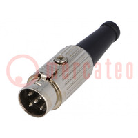 Conector: DIN; enchufe; macho; PIN: 5; sistema: 360°; recto; 34V; 2A