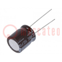 Condensador: electrolítico; low ESR; THT; 390uF; 35VDC; Ø12,5x15mm