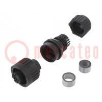 Connector: circular; female; IP67; CA; for cable; straight