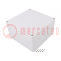 Enclosure: multipurpose; X: 160mm; Y: 160mm; Z: 90mm; polycarbonate