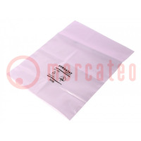 Protection bag; ESD; L: 203mm; W: 152mm; Thk: 50um; polyetylene; pink