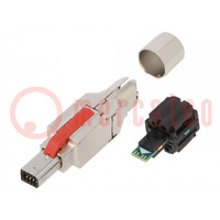 Connector: Mini I/O Type 1 (D); plug; PIN: 4; Cat: 5e; shielded