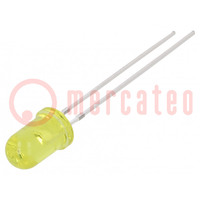 LED; 5mm; giallo; 750÷1120mcd; 30°; Frontale: convesso; 1,8÷2,2V