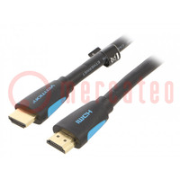 Kábel; HDMI 2.0; HDMI dugó,kétoldalas; PVC; 10m; fekete; 30AWG