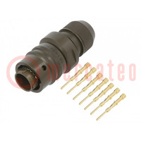 Connector: circular; plug; for cable; PIN: 6; male; crimped; PT/451