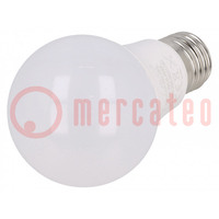 LED lamp; neutral white; E27; 220/240VAC; 806lm; P: 8.5W; 200°