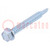 Screw; for metal; with flange; 5.5x45; Head: hexagonal; 8mm; zinc