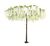 Artificial Silk Umbrella Wisteria Tree - 290cm, White