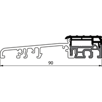 Produktbild zu Balkontürschwelle EIFEL TB-90, 6000 mm, silber eloxiert/grau