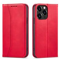 1_Magnet Fancy Case Hülle für iPhone 14 Flip Cover Wallet Stand rot