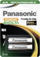 1x2 Panasonic Accu NiMH Mignon AA 2450 mAh Oplaadbaar Evolta