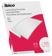 Laminierfolie Ibico, 125 Micron, matt, für A5, 100 Stück, farblos