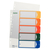 Plastikregister 1-5, bedruckbar, A4, PP, 5 Blatt, farbig