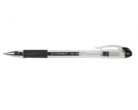 Q-CONNECT KF21716 penna gel Penna in gel con cappuccio Ultra sottile Nero 10 pz