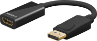 Goobay DisplayPort/HDMI 0,1 m HDMI Typu A (Standard) Czarny