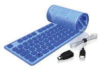 ICY BOX ACK-109BL toetsenbord USB QWERTZ Duits Blauw