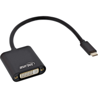 InLine 64103B video kabel adapter 0,2 m USB Type-C DVI-D Zwart