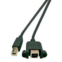 Microconnect USBABF1PANEL USB kábel 1 M USB 2.0 USB A USB B Fekete