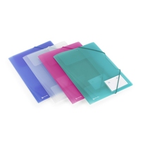 Rexel Ice Four Fold Flap File Assorted Colours (4)