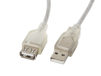 Lanberg CA-USBE-12CC-0018-TR USB-kabel 1,8 m USB 2.0 USB A Transparant