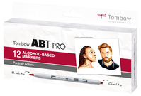 Tombow ABT Pro marcador 12 pieza(s) Punta de pincel/biselada Multicolor