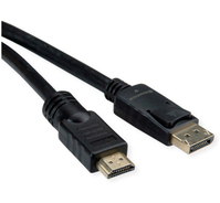 ROLINE 11.04.5777 adaptador de cable de vídeo 10 m HDMI tipo A (Estándar) DisplayPort Negro