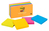 Post-It Super Sticky Notes, 3 in x 3 in, Rio de Janeiro Collection, 12 Pads/Pack zelfklevend notitiepapier Blauw, Oranje, Roze, Geel 90 vel Zelfplakkend