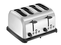 Bartscher 4 Scheiben Toaster CI40 aus Edelstahl, mit 2 unabhängigen Schlitzen,
