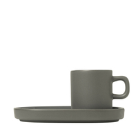 Set 2 Espressotassen -PILAR- Pewter, 50 ml, Ø 5 cm. Material: Keramik. Von