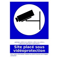 Site placé sous vidéoprotection - autocollant - L.148 x H.210 mm