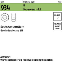 DIN 934 8 M 45 feuerverzinkt Gew.-tol. 6H tZn VE=S