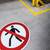 Durable Adhesive ISO "Pedestrians Prohibited" Sign Safety Floor Sticker - 43cm