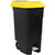 Pedal Operated Wheeled Litter Bin - 80 Litre - Yellow Lid