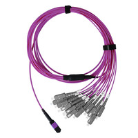 BlueOptics LWL MPO/8xSC Duplex Breakout Kabel OM4 15 Meter