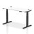 Dynamic Air 1400 x 600mm Height Adjustable Desk White Top Cable Ports Black Leg HA01234