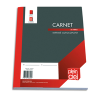 PLEIN CIEL Carnet texté Commande format 18x21cm. 50 feuilles autocopiantes en tripli