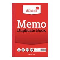 Silvine 152x102mm Duplicate Memo Book Carbon Ruled 1-100 Taped Cloth Bi(Pack 12)