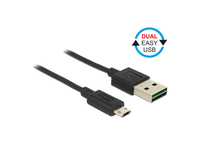 Kabel EASY USB 2.0, Stecker A an Micro Stecker B, schwarz, 0,2m, Delock® [84804]