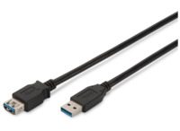 USB 3.0 Verlängerungsleitung, USB Stecker Typ A auf USB Buchse Typ A, 3 m, schwa