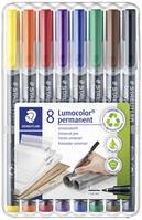 Staedtler Alkoholos filc Lumocolor F permanent 318 Kék, Barna, Sárga, Zöld, Narancs, Piros, Fekete, Viola 318 WP8