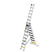 Stufen-Mehrzweckleiter 3-teilig mit nivello®-Traverse mit clip-step R13, 3x8 Stufen