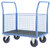 Carro de plataforma con paredes de rejilla, L x A de las camas 1000 x 650 mm, completamente elásticas.
