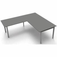 Schreibtisch Form5 200 200x100x68-82cm / Anbau 120x80cm grafit
