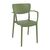 Lisa Arm Chair in Olive Green - Polypropylene - Easy Clean & Stackable