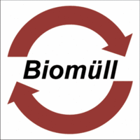System-Wertstoffkennzeichnung - Biomüll, Weiß/Braun, 20 x 20 cm, Aluminium