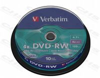 Verbatim DVD-RW 4.7GB 4X DVD lemez 10db/henger (43552)
