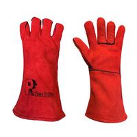 Lightning MIG Gauntlet - Size 11 Red Split Leather Type A 16" Lightning Mig Gauntlet Heat Resistant (Pair)